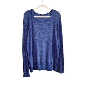 Buffalo David Bitton Women's Blue Cozy Knit Spacedye Long Sleeve Shirt Size M